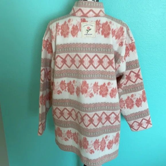 Victoria’s Secret Vintage 90’s Country Knit Partial Zip Pattern Sweater Top M - Picture 8 of 10